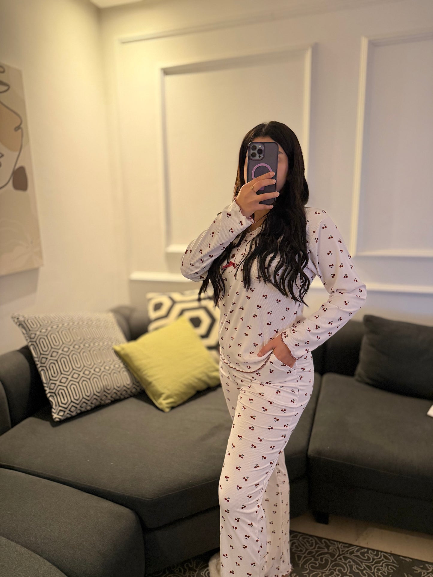 بيجاما نسائية قماش الريب الناعم