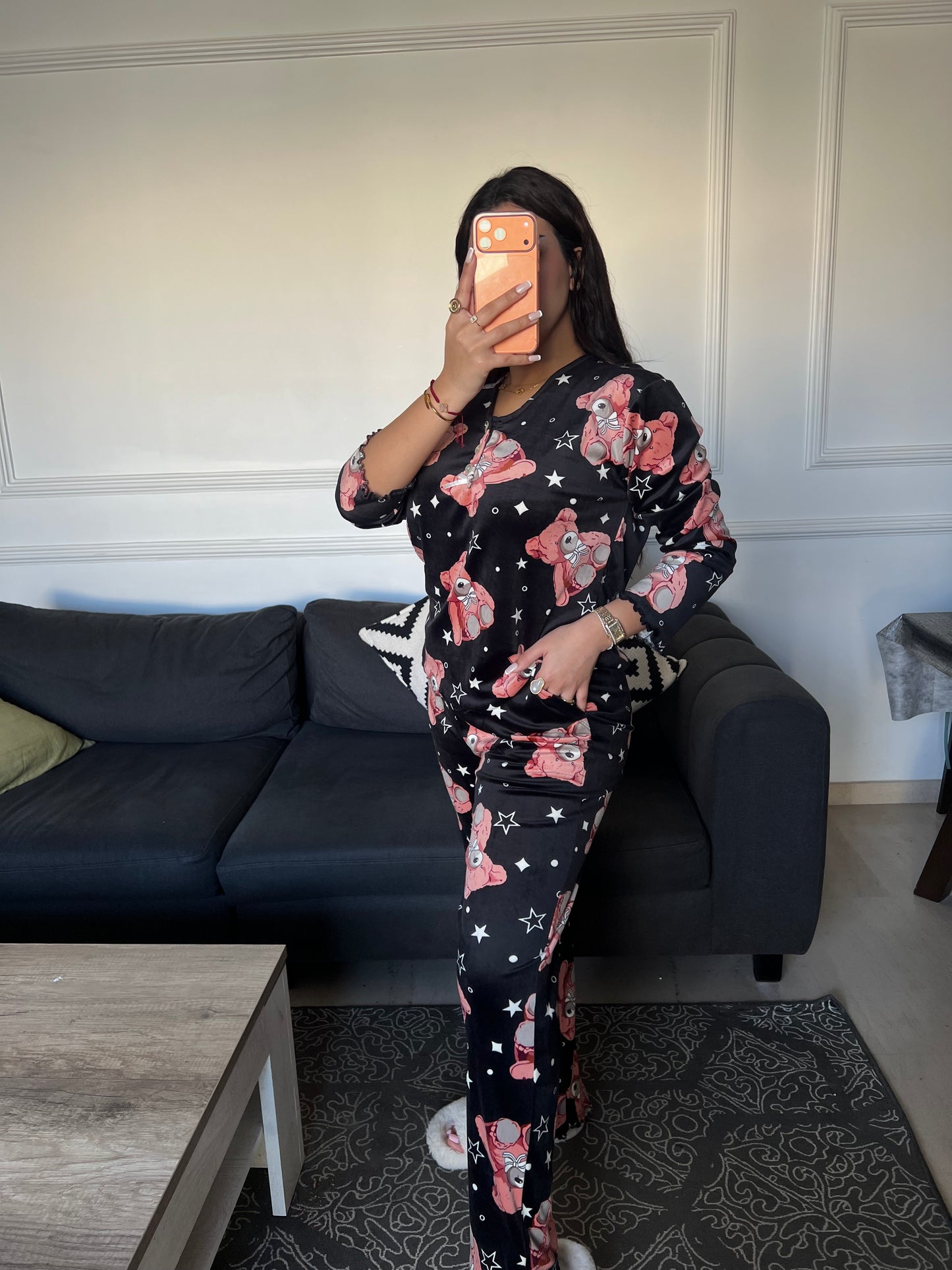 بيجاما نسائية قماش موبرة